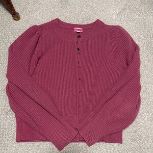 JCrew Cashmere Puff Sleeve Cardigan